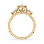 Yellow Gold 3 Stone Round Diamond Ring