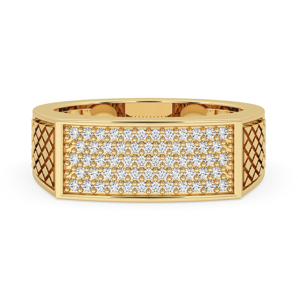 Mens Pave Wedding Band - Round Diamond Main image