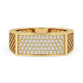 Mens Pave Wedding Band - Round Diamond