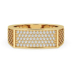 Mens Pave Wedding Band - Round Diamond