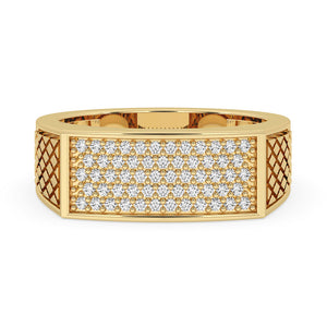 Mens Pave Wedding Band - Round Diamond