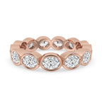 Oval Bezel Wedding Band