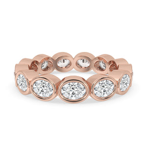 Oval Bezel Wedding Band