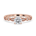 Milgrain Engagement Ring - Round Diamond