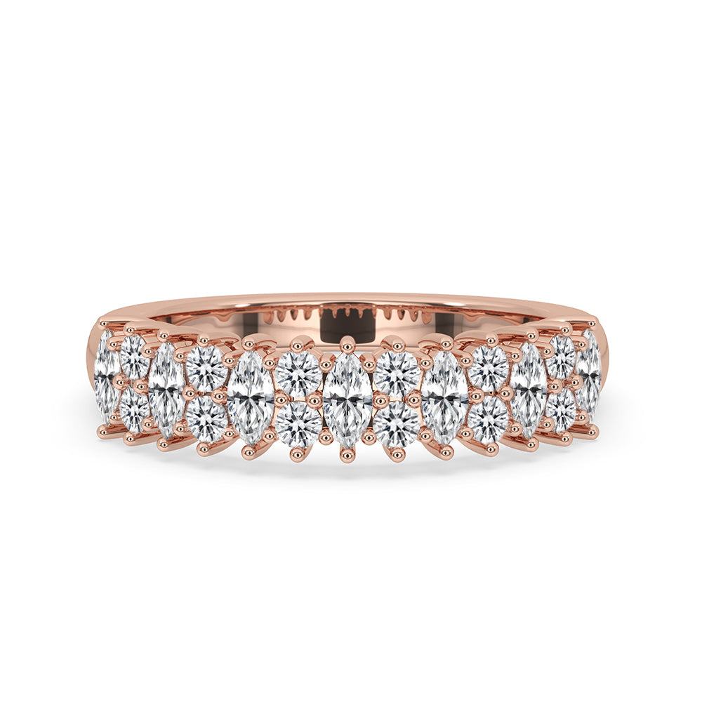 Shared Prong Wedding Band In Rose Gold Main image