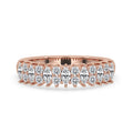 Shared Prong Wedding Band In Rose Gold