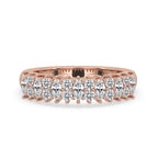 Shared Prong Wedding Band In Rose Gold