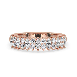 Shared Prong Wedding Band In Rose Gold