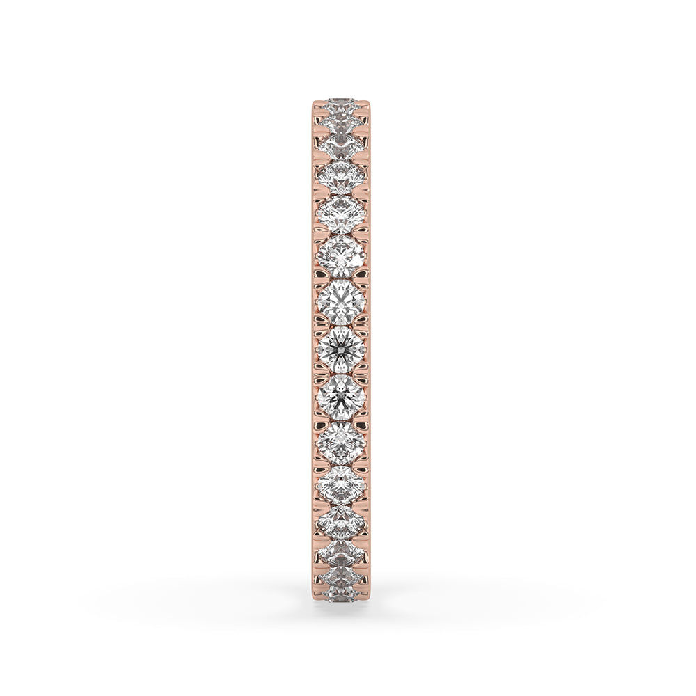 Rose Gold Diamond Eternity Band With Round Cut