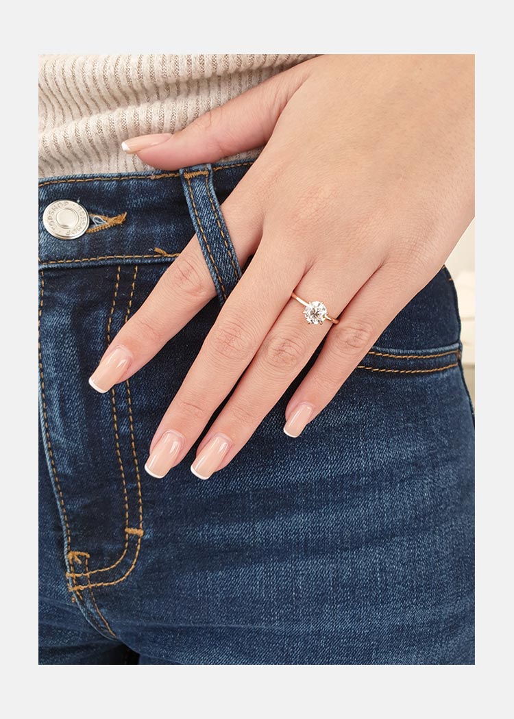 1.51 CT Round Moissanite Solitaire Engagement Ring