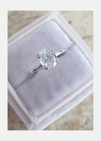 1.0 CT Oval Cut Moissanite Solitaire Style Engagement Ring