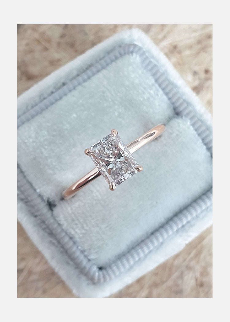 1.01 CT Radiant Cut Moissanite Solitaire Engagement Ring