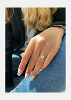 1.0 CT Princess Cut Solitaire Style Moissanite Engagement Ring
