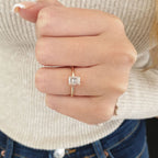 1.01 CT Radiant Cut Moissanite Solitaire Engagement Ring