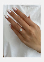 1.0 CT Princess Cut Solitaire Style Moissanite Engagement Ring