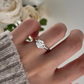 1.30 CT Round Cut Moissanite Bezel Engagement Ring
