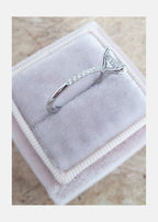 1.0 CT Emerald Cut Moissanite Diamond Hidden Halo Engagement Ring