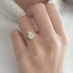 1.31 CT Pear Cut Moissanite Solitaire Diamond Engagement Ring