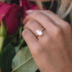 2.05 CT Oval Cut Moissanite Hidden Halo Engagement Ring