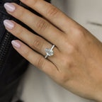 1.10 - 3.10 Pear Moissanite Hidden Halo & Pave Setting Engagement Ring
