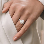 1.80 - 3.80 CT Oval Moissanite Halo Setting Engagement Ring