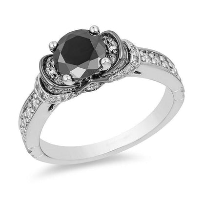 Enchanted Disney Villains Evil Queen 1-1/2 CT. T.W. Black and White Diamond Engagement Ring