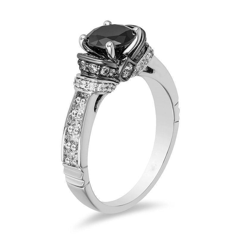 Enchanted Disney Villains Evil Queen 1-1/2 CT. T.W. Black and White Diamond Engagement Ring