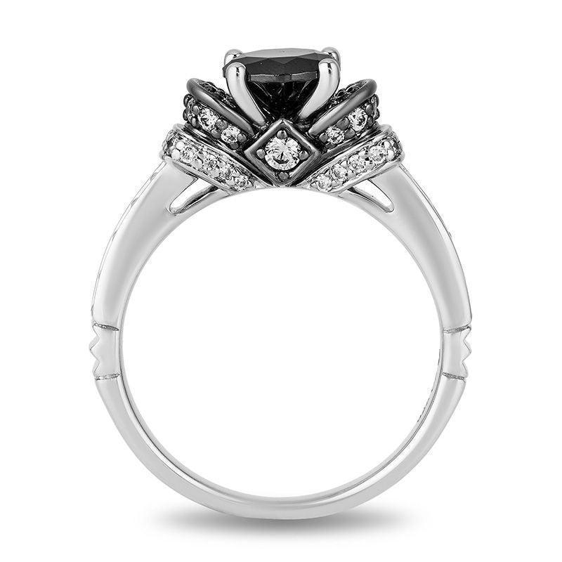 Enchanted Disney Villains Evil Queen 1-1/2 CT. T.W. Black and White Diamond Engagement Ring