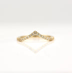 0.17 TCW Round Cut Curved Moissanite Wedding Band