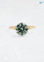V.24 ct blue green lab grown round cut engagement ring - DisneyValley