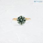 V.24 ct blue green lab grown round cut engagement ring - DisneyValley