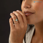 V.24 ct blue green lab grown round cut engagement ring - DisneyValley