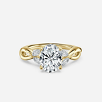 1.0 CT Oval Moissanite twisted Engagement Ring