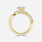 1.0 CT Oval Moissanite twisted Engagement Ring