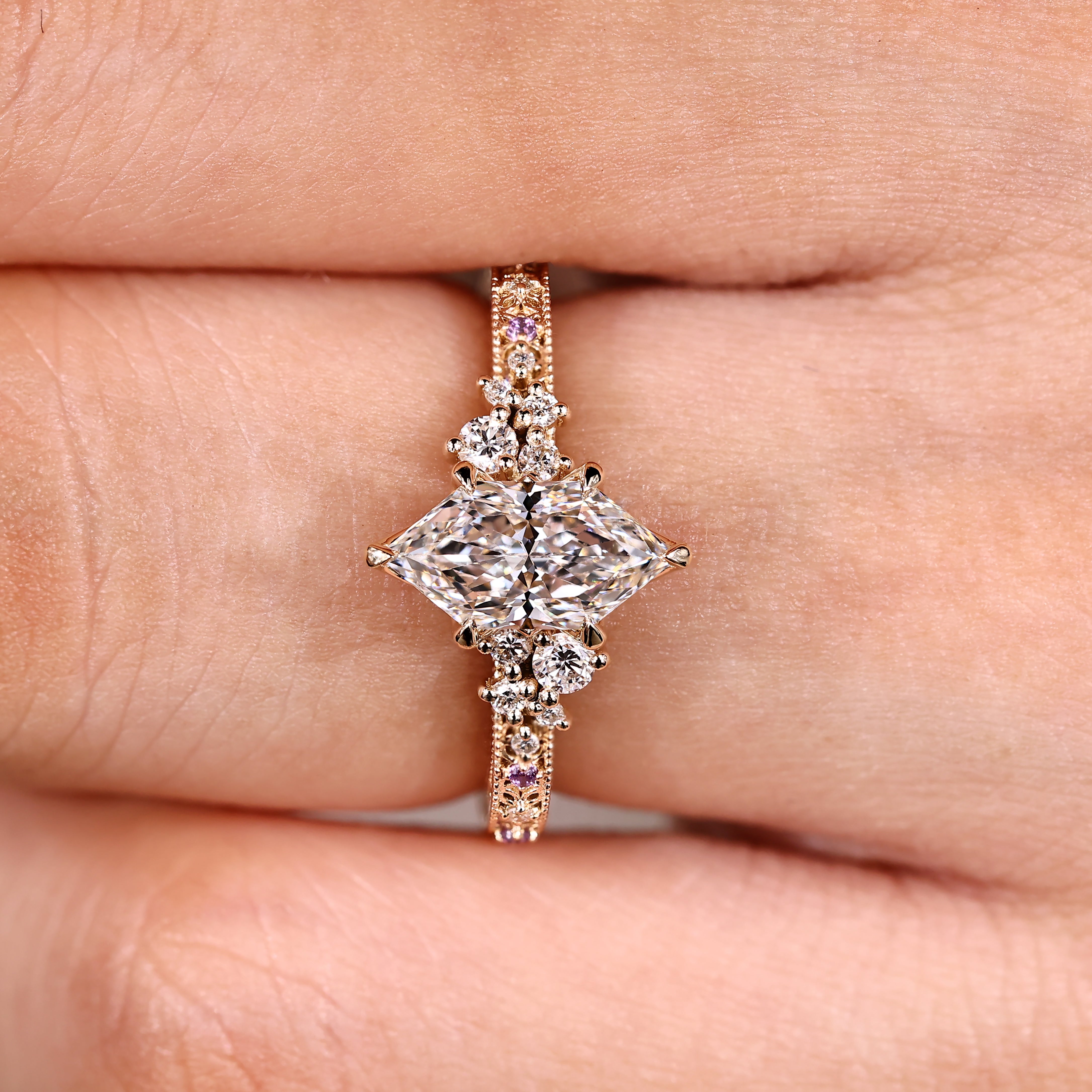 Dutch Marquise Engagement Ring in Tulip Setting Secondary image