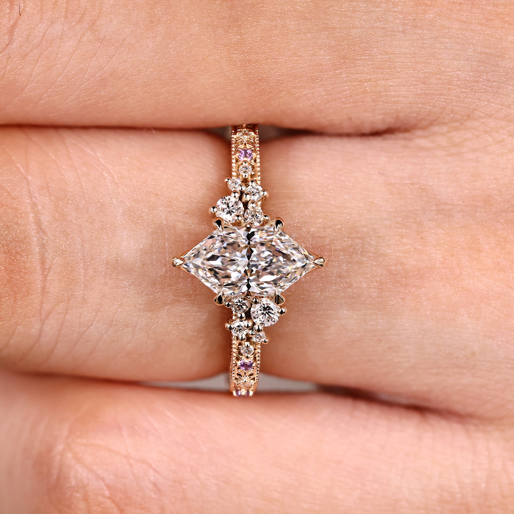 Dutch Marquise Engagement Ring in Tulip Setting