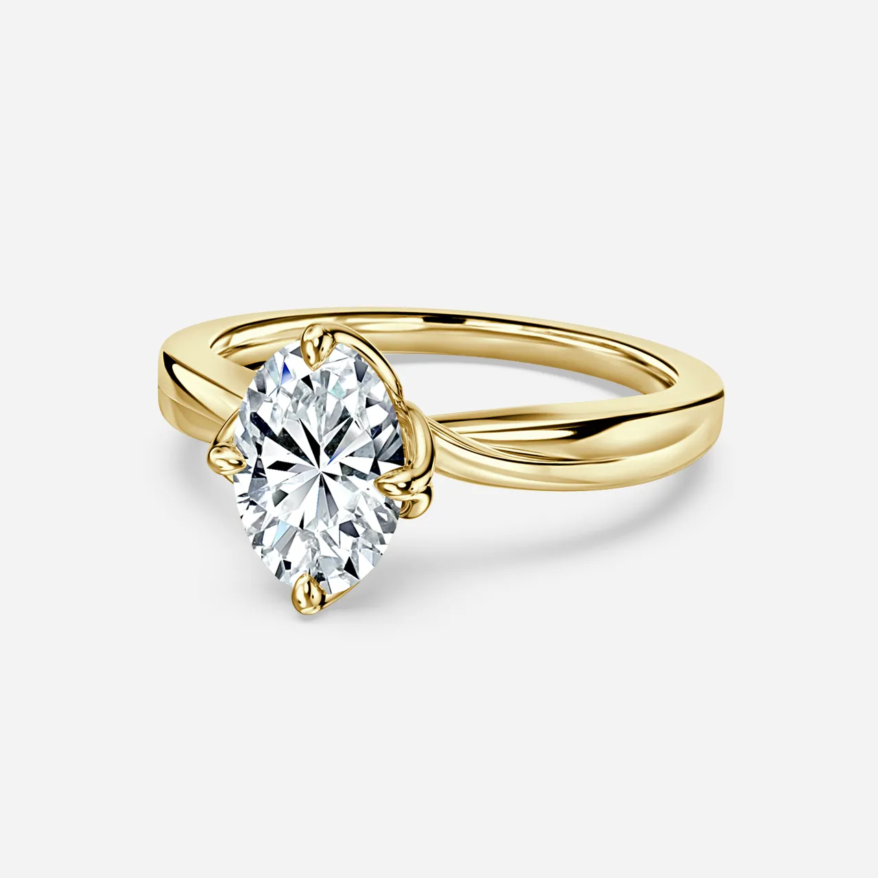 2.0 CT Oval Moissanite Solitaire Engagement Ring
