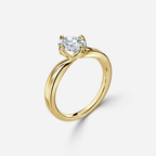2.0 CT Oval Moissanite Solitaire Engagement Ring