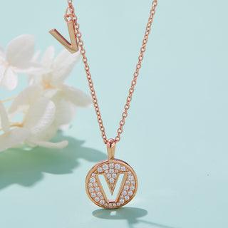 Personalized "V" latter diamond necklace