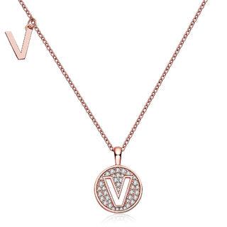 Personalized "V" latter diamond necklace