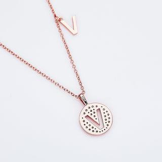 Personalized "V" latter diamond necklace