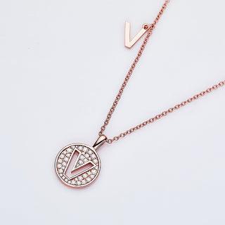 Personalized "V" latter diamond necklace