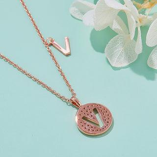 Personalized "V" latter diamond necklace