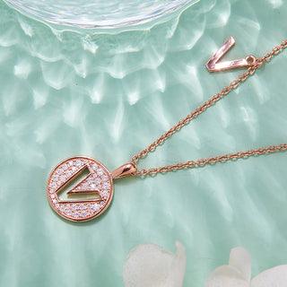 Personalized "V" latter diamond necklace