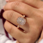 Radiant Cut Diamond Ring in Milgrain Vintage Style