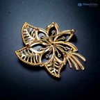 Vintage Retro 14K Rose Gold Diamond Sapphire Flower Brooch Pendant DisneyValley