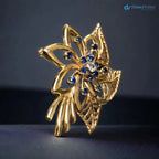 Vintage Retro 14K Rose Gold Diamond Sapphire Flower Brooch Pendant DisneyValley