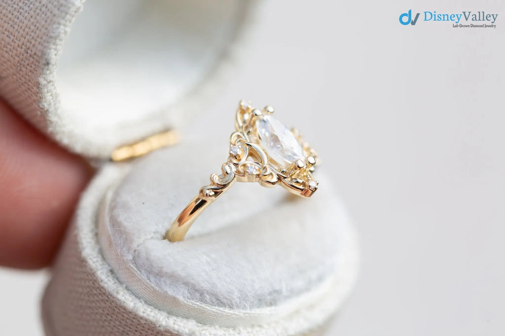 Vintage style marquise diamond aurora moon setting Cluster rings - DisneyValley