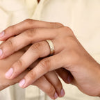 Comfort Fit Mens Wedding Band In Vintage Style
