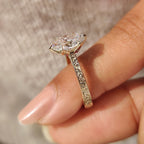 Solitaire Oval Diamond Ring In Art Deco